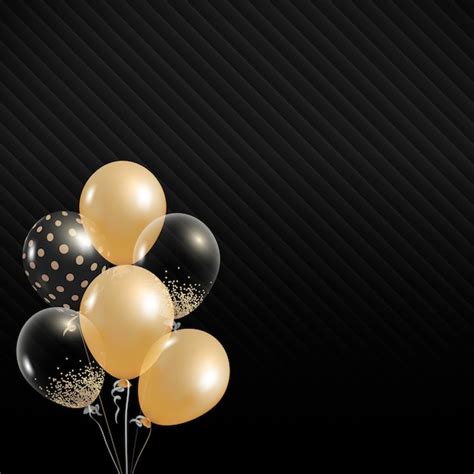 Free Vector | Elegant balloons design vector on black background