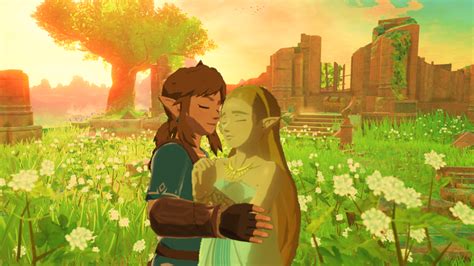 Link and Zelda Breath of the Wild in Love . Redraw - Link and Zelda Fan ...