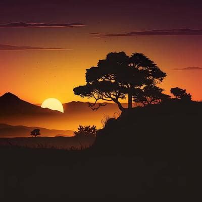 Sunset Illustration Stock Photos, Images and Backgrounds for Free Download