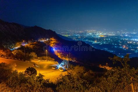 Beautiful Night View of Islamabad City from Margalla Hills Stock Image ...