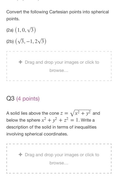 Solved Convert the following Cartesian points into spherical | Chegg.com