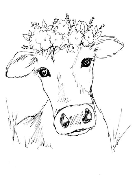 Flora the Cow Sketch | Diane Antone Studio