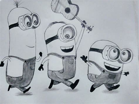 Pencil sketch of Minions : movie characters from "Descipable Me ...