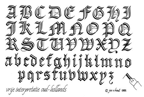 an old english alphabet with some type of writing on the upper and ...