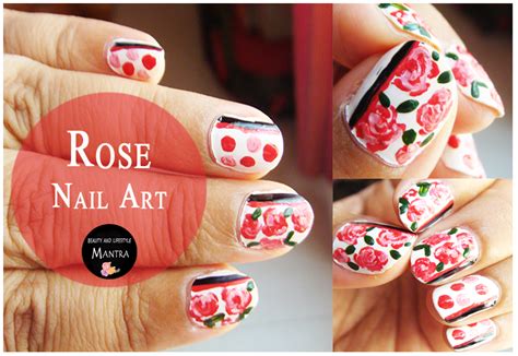 Rose Flower Nail Art