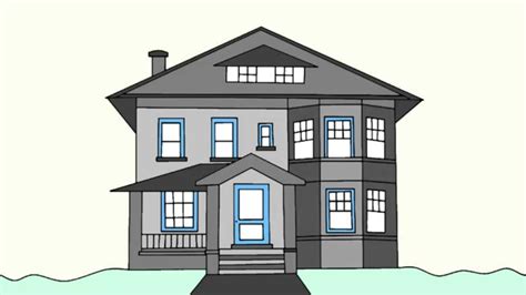 How to draw a house step by step for beginners - YouTube