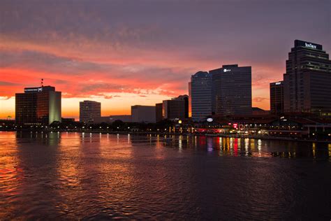 Jacksonville Skyline Night Photograph by Debra and Dave Vanderlaan