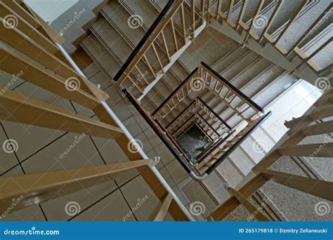 Top View of the Stairs in the Building. Apartment House. Stock Photo ...