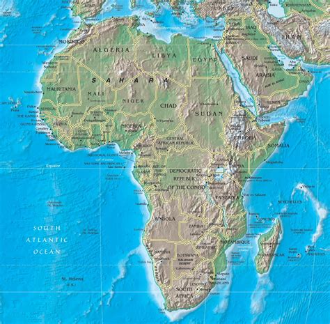 Printable Map of Africa Physical Maps – Free Printable Maps & Atlas