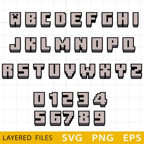 Minecraft 3d Font SVG, Minecraft Font Cricut, Alphabet Minec | Inspire ...