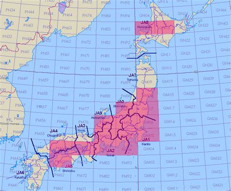 Ham radio grid map - supportret