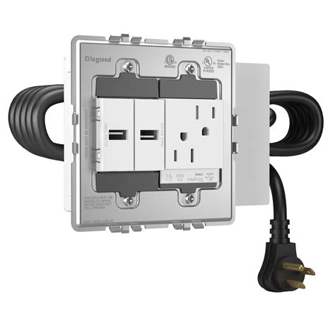 Furniture Power, Outlet and 2 USB ports, White | In-Surface Furniture ...