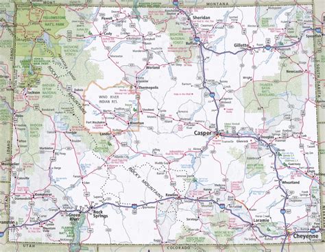 Wyoming road map