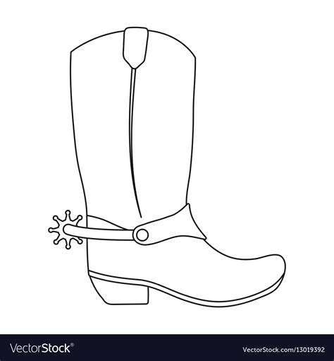 Cowboy boots icon in outline style isolated Vector Image