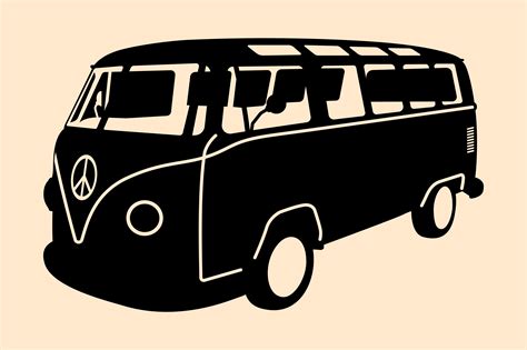 MiniVan Hippie Silhouette - Download Free Vectors, Clipart Graphics ...