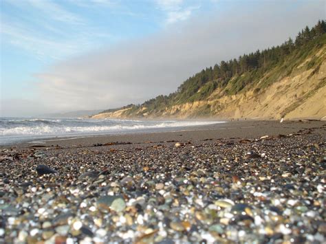 Agate beach, California. Near Patrick's Point Campground. Worms eye ...