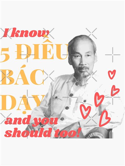 "5 dieu bac ho chi minh day" Sticker for Sale by marcadao99 | Redbubble