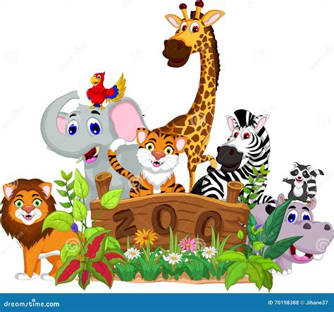 Zoo And The Animal Cartoon Stock Illustration - Image: 70198388