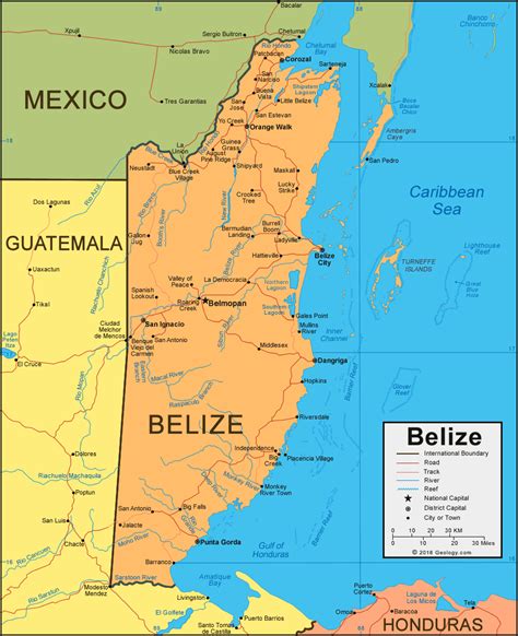 Belize Map and Satellite Image