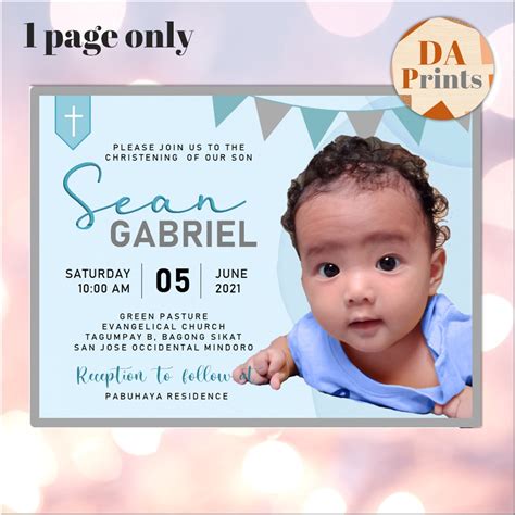 Baptism And Birthday Invitation 1st Birthday Invitation Boy Norway ...