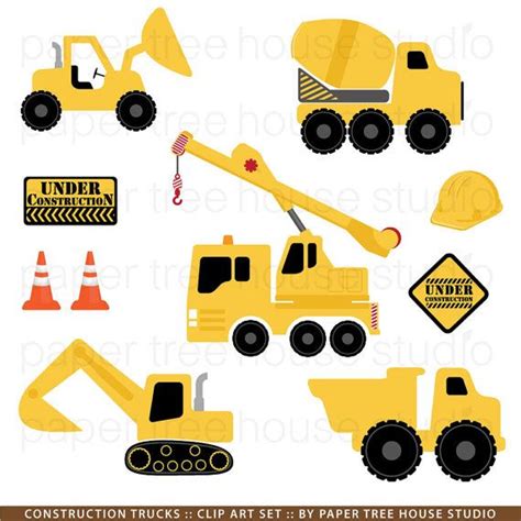 Construction Trucks Clip Art. Excavator Clipart. Dump Truck Clipart ...