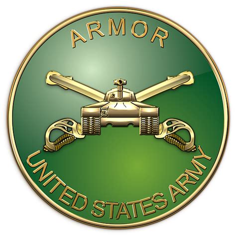 U.S. Army Armor - Branch Insignia over Red Velvet Sticker by Serge ...