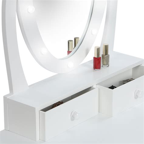 Coiffeuse Blanche Avec Miroir Lumineux - Propre, simple et élégant ...