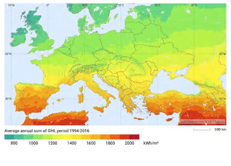 2 Europe's solar horizontal irradiation map 2 | Download Scientific Diagram