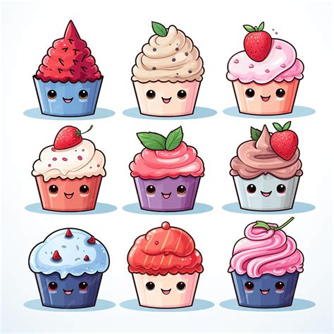 Premium AI Image | kawaii cute cupcake