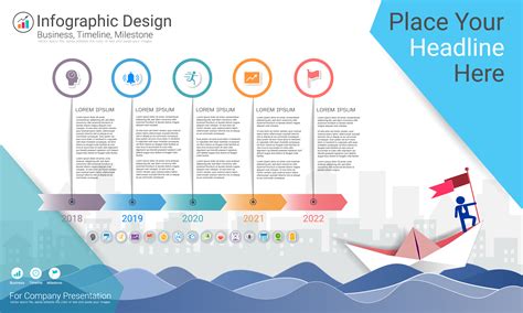 Business infographics template, Milestone timeline or Road map with ...