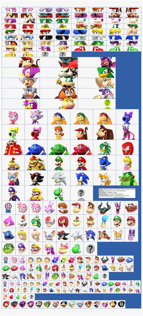 Mario And Sonic Characters Names