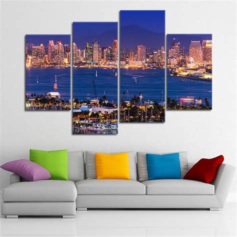 San Diego Skyline Canvas Print, California Cityscape Art, Urban Wall ...