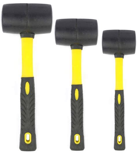 Buy Rubber Mallet Set - 3 Sizes (8 oz, 16 oz, 32 oz) - Durable Low ...