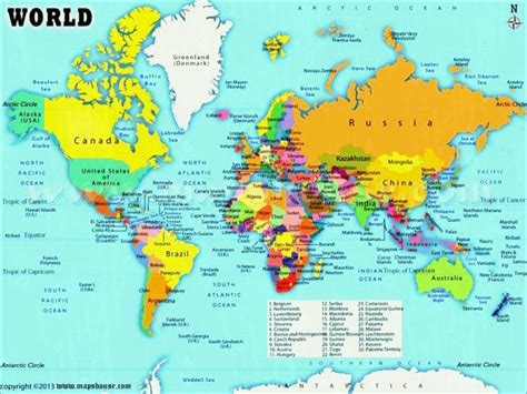 World Map With Countries Labeled And Capitals