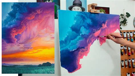 Acrylic Sunset Clouds Painting Easy - guessuniversal