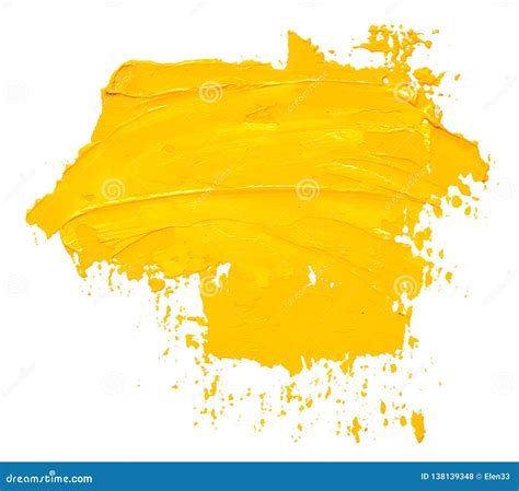 Textured Yellow Oil Paint Brush Stroke Stock Vector - Illustration of ...