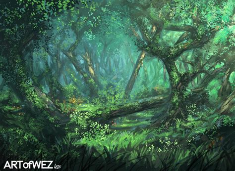 I attempted painting a colorful forest haha : ImaginaryLandscapes