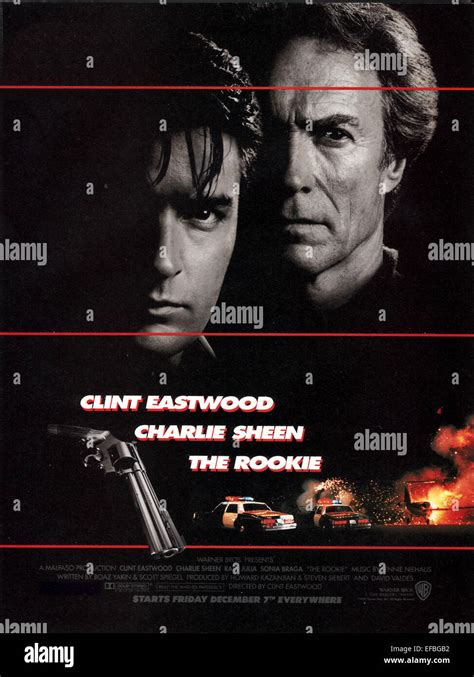 CHARLIE SHEEN & CLINT EASTWOOD POSTER THE ROOKIE (1990 Stock Photo ...