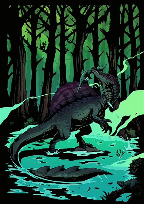 an image of a dinosaur in the woods