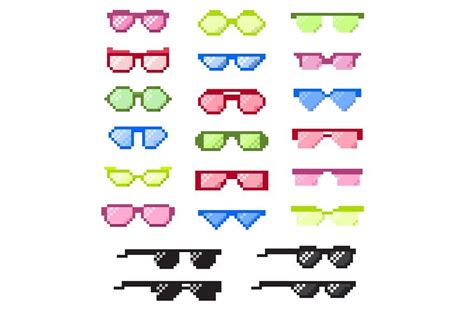 Glasses pixel with eyes vector