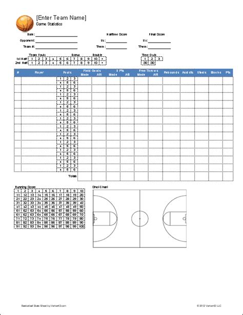 Basketball Team Roster Template for Excel