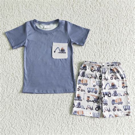 Digging excavator pocket kids boy outfits – Yawoo Garments