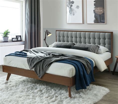 Mid Century Modern Upholstered Queen Bed – Hanaposy