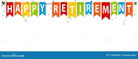 Happy Retirement Banner - Vector Illustration - Isolated on White Stock ...