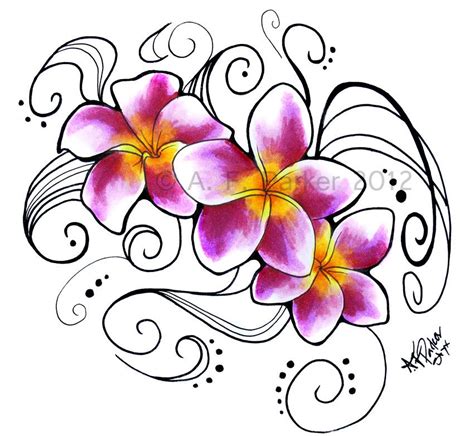 Plumeria 'J-105' Tattoo by styx-leagon on deviantART | Hawaiian flower ...