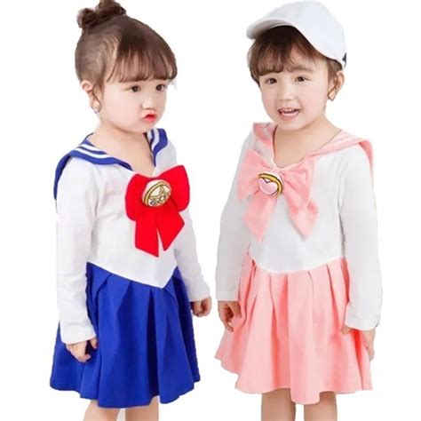 Japanese Anime Cosplay Costume Kids Girls Halloween Dress Sailor Moon ...