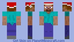 Steve in santa hat Minecraft Skin