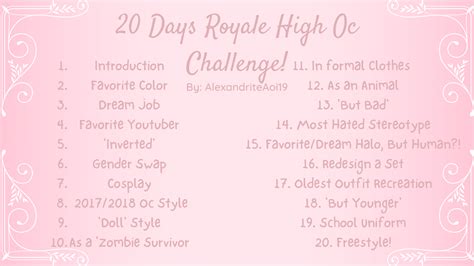 20 Days Royale High Oc Challenge | Fandom