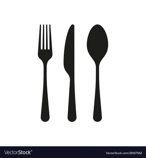 Spoon, knife, fork silhouettes icons. Ready to use vector elements ...