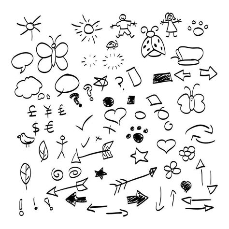 70 Black Doodles Clipart | The Digital Download Shop